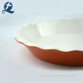 Restaurant custom wavy edge kitchen ceramic cooking plate